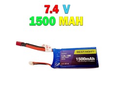 خرید باتری  کوادکوپتر با ولتاژ کاری 7.4 ولت و ظرفیت 1500 میلی آمپر سوکت T