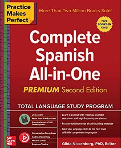 کتاب زبان اسپانیایی Practice Makes Perfect Complete Spanish All in One Premium Second Edition