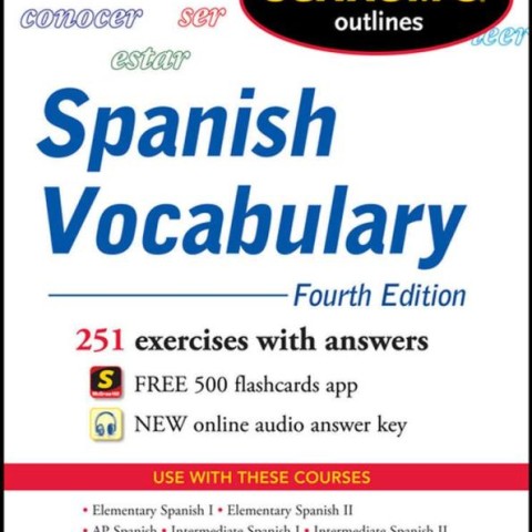 خرید کتاب لغات اسپانیایی Schaum&#39;s Outline of Spanish Vocabulary 4th Edition
