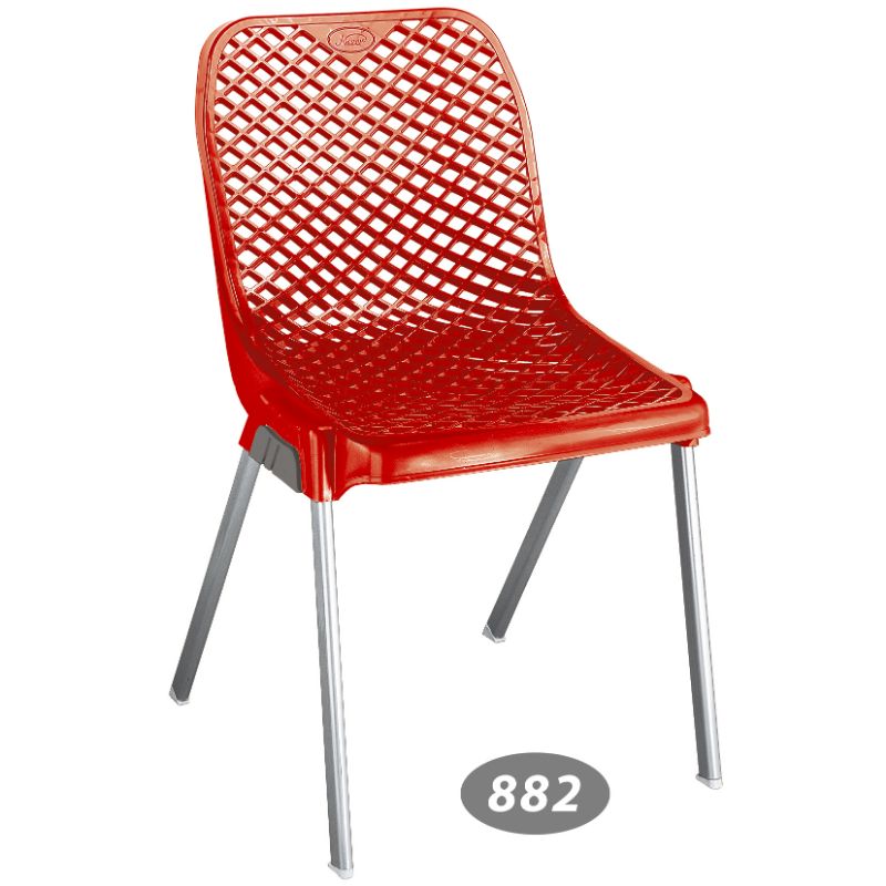 چهارپایه مدل 882 – صندلی پلاستیکی پایه‌فلزی با طراحی توری