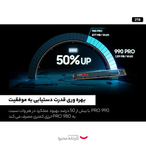 اس اس دی اینترنال سامسونگ مدل ™PRO 990 PCIe®4.0 NVMe ظرفیت دو ترابایت