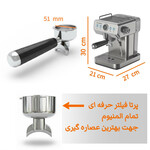اسپرسوساز خانگی نیمه‌اتوماتیک 600 میلی‌لیتری فارموکس مدل FX-230 با فشار بخار 20 بار، توان 1360 وات و بدنه استیل