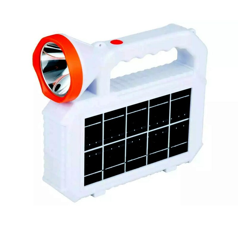 چراغ قوه شارژی به همراه پنل خورشیدی مدل YH05 برند ایکس او Rechargeable flashlight with solar panel model YH05 XO brand