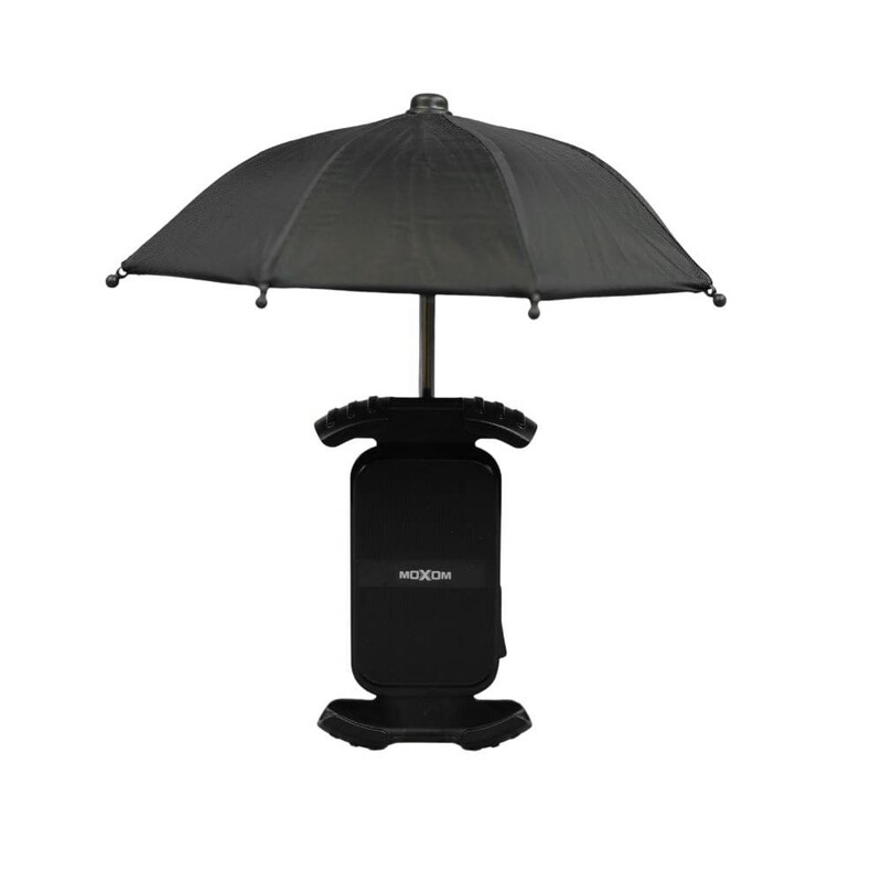 هولدر موبایل موتور سیلکت همراه با چتر برند موکسوم  motorcycle mobile phone holder with Moxom brand umbrella