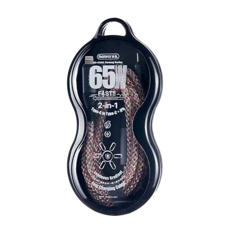 کابل 2 در 1 تایپ سی به لایتنینگ برند ریمکس Cable 2 in 1 Type C to Lightning Brand Remax