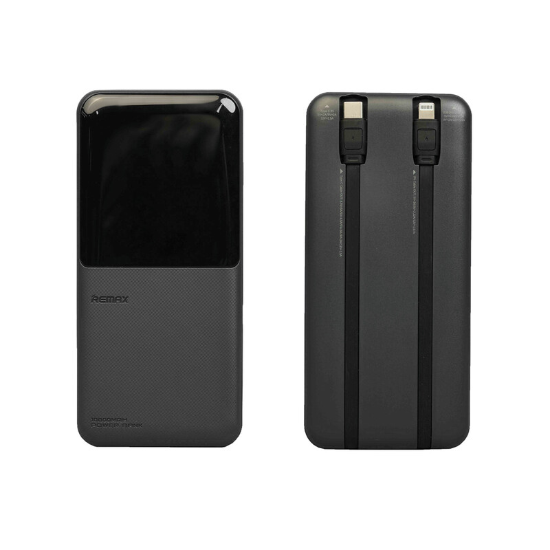پاوربانک 10000 آمپر همراه با 2 کابل همراه ریمکسRPP-679 power bank with 2 Remax cables 10000Mah