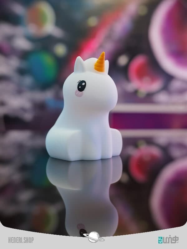 چراغ خواب سیلیکونی چندرنگ طرح یونیکورن portable color LED changing nite lite