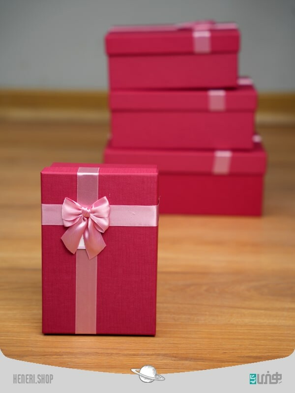 جعبه هدیه مستطیلی سرخابی (4 سایز) Magenta rectangular gift box