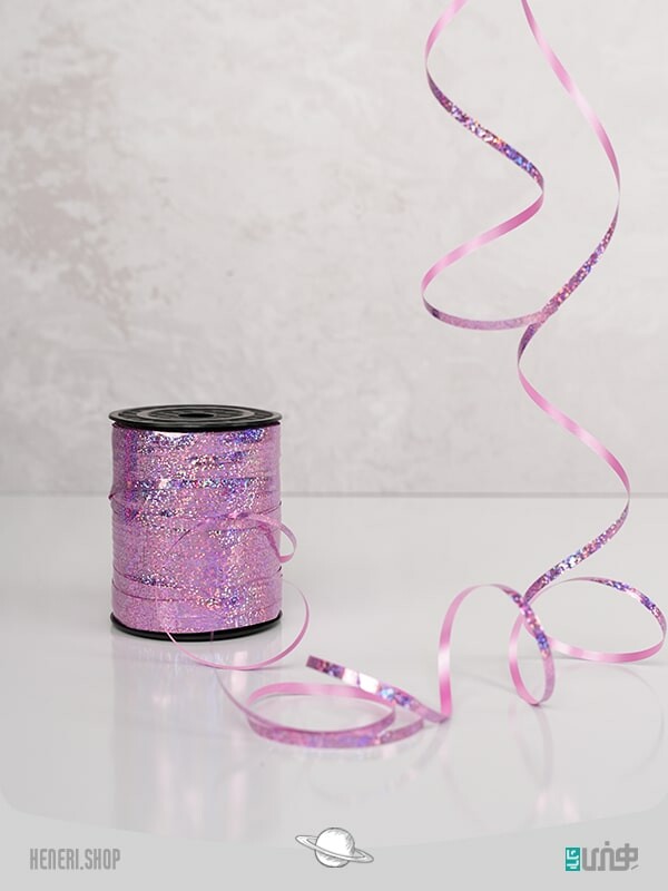 ربان اکلیلی متالایز یاسی Lilac metallic wreath ribbon