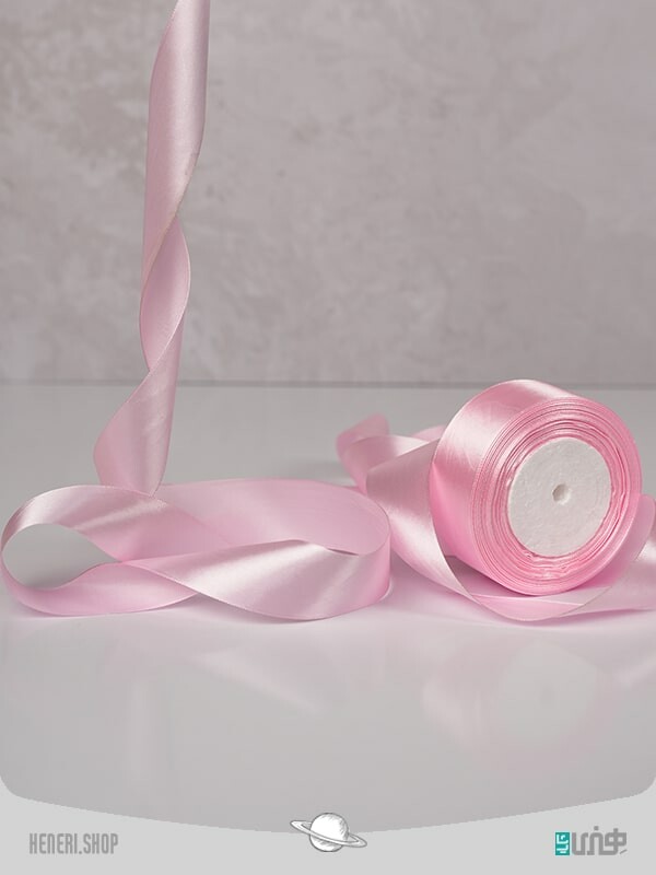 ربان ساتن پهن صورتی مهربون Wide pink satin ribbon