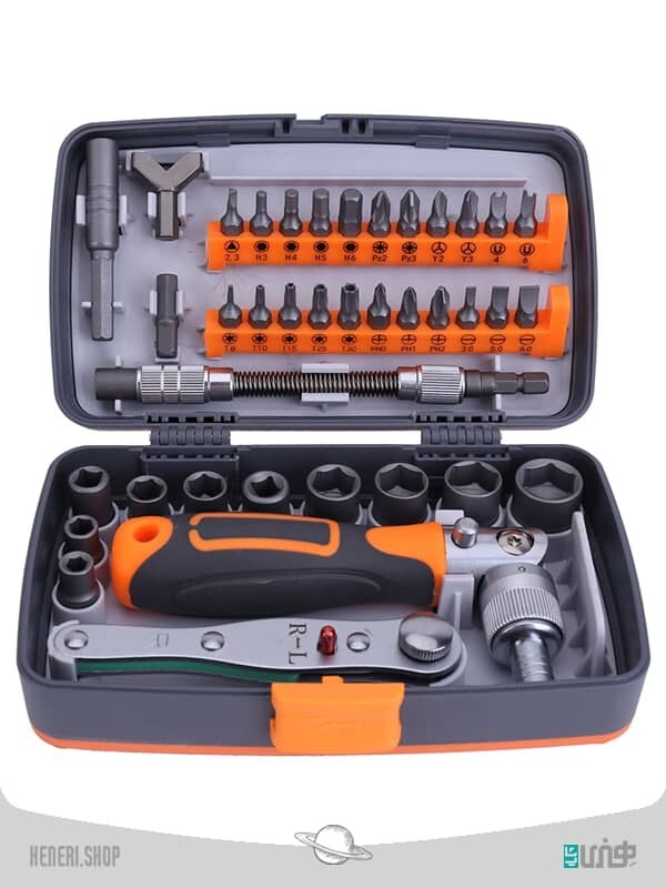 آچار بکس پیچگوشتی 38 عددی  38pc Ratchet Screwdriver Bit Set Magnetic