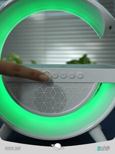 اسپیکر و ساعت زنگدار RGB دار و وایرلس شارژ Speaker and alarm clock with RGB and wireless charging