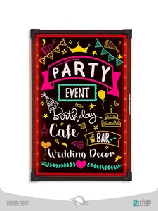 تخته سیاه نئونی 30×40 سانتی متر با نور ال ای دی Blackboard with LED light