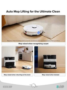 جارو رباتیک روبوراک به همراه ایستگاه شارژ هوشمند Roborock robotic vacuum cleaner with smart charging station