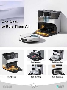 جارو رباتیک روبوراک به همراه ایستگاه شارژ هوشمند Roborock robotic vacuum cleaner with smart charging station