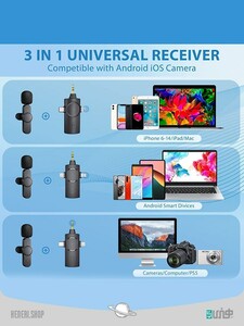 2 میکروفون با1 گیرنده ی لایتنینگ 2 microphones with 1 lightning receiver