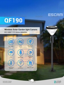 دوربین امنیتی خورشیدی مدل ( QF-190 )  ESCAM QF-190 Solar security camera