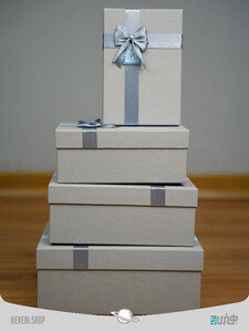 جعبه هدیه مستطیلی طوسی(4 سایز)Gray rectangular gift box
