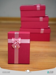 جعبه هدیه مستطیلی سرخابی (4 سایز) Magenta rectangular gift box