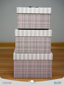 جعبه هدیه مستطیلی طوسی (3 سایز) Gray rectangular gift box