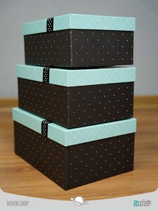 جعبه هدیه مستطیلی آبی مهربون (3سایز) Mehrbon blue rectangular gift box