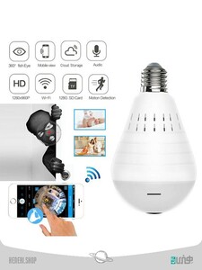 لامپ LED دوربین دار 360 درجه دید در شب 360 degree night vision camera lamp