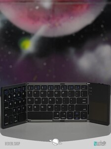 کیبورد بلوتوثی تاشو همراه با صفحه لمسی Mini BT Wireless Keyboard with Touchpad Mous Foldable Bluetooth Keyboard