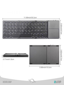 Mini BT Wireless Keyboard with Touchpad Mous Foldable Bluetooth Keyboard