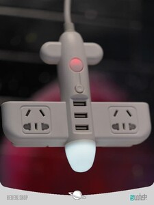 چند راهی برق مدل هواپیما همراه با چراغ خواب multi way electricity