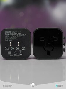 adaptor removable 2 in 1 universal travel adapter pps quick charge edition