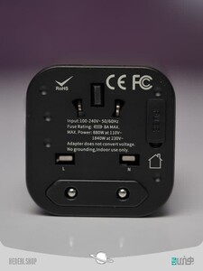 adaptor removable 2 in 1 universal travel adapter pps quick charge edition