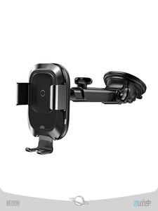 Baseus Smart Vehicle Bracket Wireless Charger Electric Auto Lock Car Mount Phone Bracket Air Vent Holder Qi Charger with Infrared Sensor black (WXZN-01)