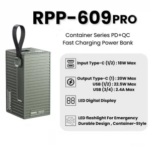 پاوربانک 60000 فست شارژ   برند ریمکس PowerBank Remax 60000mah FastCharging RPP-609 Pro