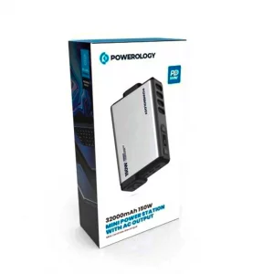 اینورتر و پاوربانک قابل حمل 150 وات 32000 پاورولوژی  Mini Power Station Powerology  150W 32000mAh PD 100W PPBCHA31
