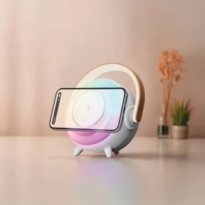 اسپیکر بلوتوثی وایرلس شارژ گرین لاین مدل اورانوس Green Lion Uranus Bluetooth Speaker with Table Lamp