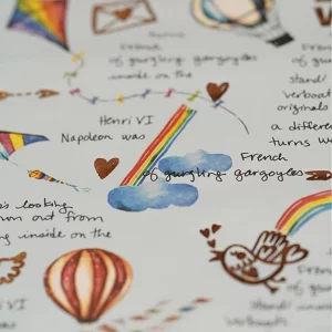 کاغذ کادو طرح بالن و رنگین کمان Balloon and rainbow design gift wrapping paper