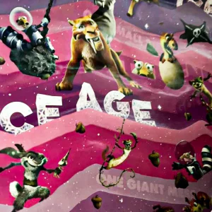 کاغذ کادو طرح عصر یخبندان رنگی  Ice Age design gift wrapping paper