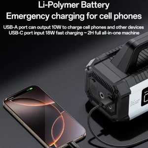 پمپ باد و استارتر 10000 چند منظوره 5 در 1  برند یسیدو YESIDO VC13 5 in 1 Car Jump StarterTire Inflator Pump 10000mAh Power Bank