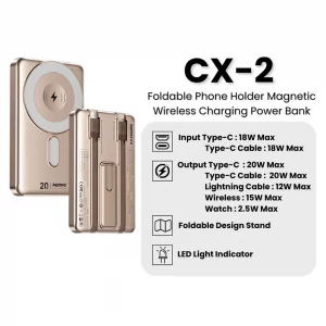 پاور بانک 10000 میلی آمپر مگ سیف ریمکس مدل   Remax 10000mAh Wireless Power Bank CX2