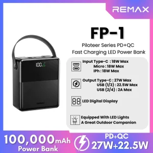 پاوربانک 100000 ریمکس مدل power bank 100000 mah remax FP-1