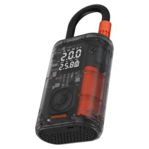 پمپ باد شارژی  60وات  پرودو  مدل Porodo Vyrox Car Tire Inflator with Real-Time Pressure Display PDGA05BK