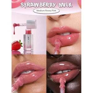 لیپ گلاس شیشه ای شیگلم sheglam - رنگ strawberry milk
