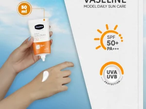 ضد افتاب بی رنگ وازلین مدل Daily Sun +Spf50 حجم 50 میل