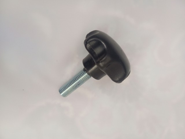 پیچ خروسکی فلکه ای 12 هفت پر قطر دسته پلاستیکی 60 mm طول رزوه 40 mm