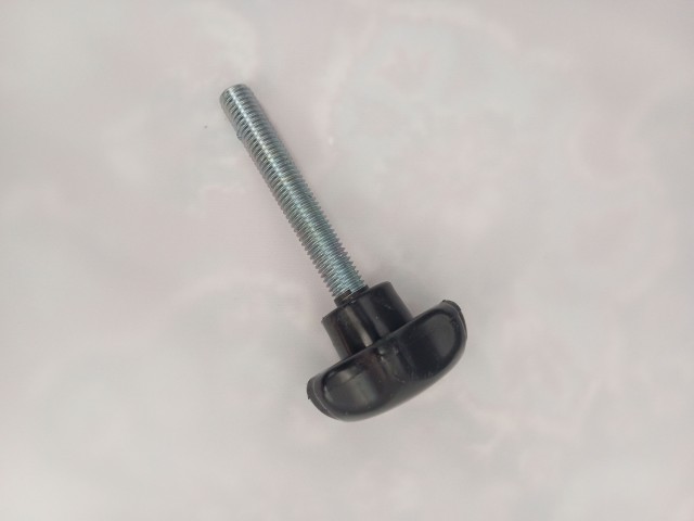 پیچ خروسکی فلکه ای 12 هفت پر قطر دسته پلاستیکی 60 mm طول رزوه 80 mm