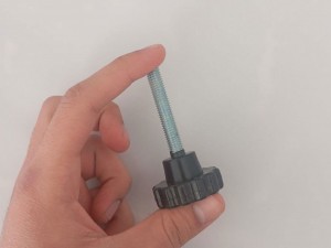 پیچ خروسکی فلکه ای 8 دوازده پر قطر دسته پلاستیکی 35 mm طول رزوه 50 mm