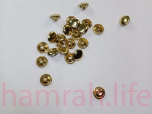 پرچ زیر و رو کف 9 میلی متر پایه 9 میلی متر یک رو رنگ طلایی