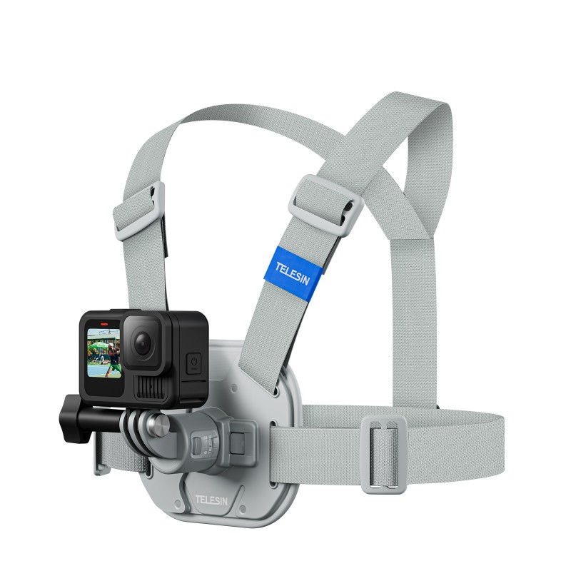 بند سینه جلیقه‌ای تلسین مدل S2-CGP-01GY برای دوربین‌های اکشن | نصب سریع و راحت