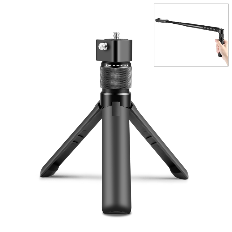 پایه سه‌پایه رومیزی و دسته چرخشی  PULUZ مدل PU886B مناسب Insta360 X3 / X4 / X5 و DJI Osmo 360 – سبک و مقاوم با چرخش ۳۶۰ درجه