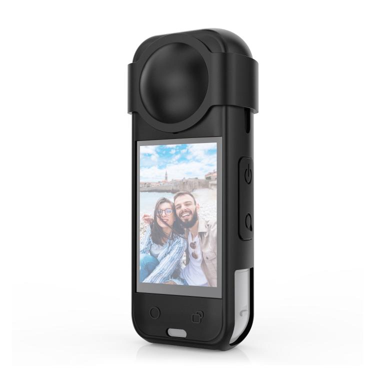 قاب محافظ سیلیکونی Insta360 X5 PULUZ مدل PU753B به همراه پوشش لنز | سه رنگ مشکی، آبی و قرمز